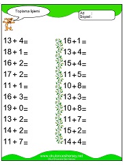 Toplama işlemi yaprak test